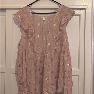 🔴 Lauren Conrad striped peplum ruffle blouse